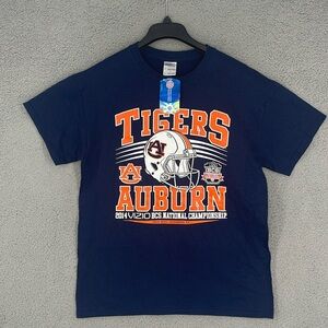 2014 Old Varsity Brand Auburn Tigers blue short sleeve shirt men's medium NCAA